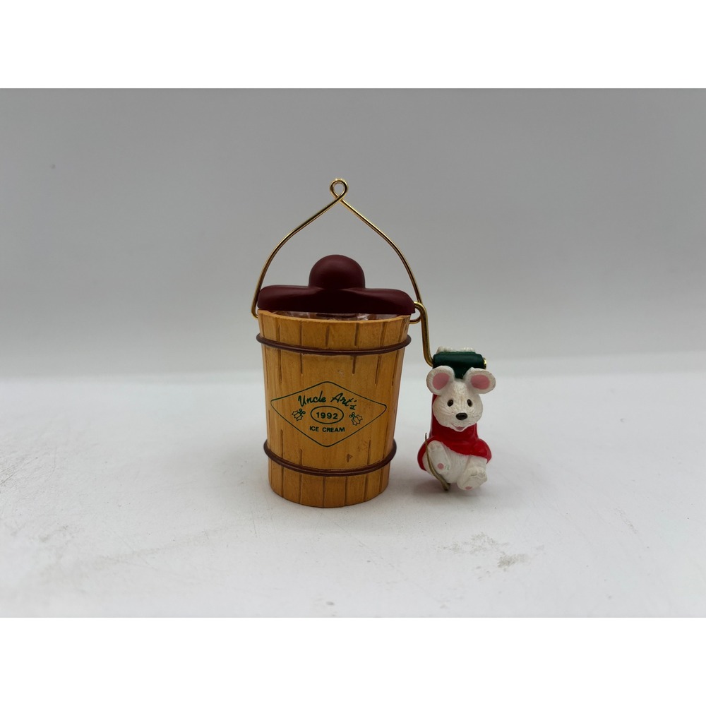 Hallmark Keepsake Dated 1992 Vintage Uncle Art's Ice Cream Handcrafted Ornament